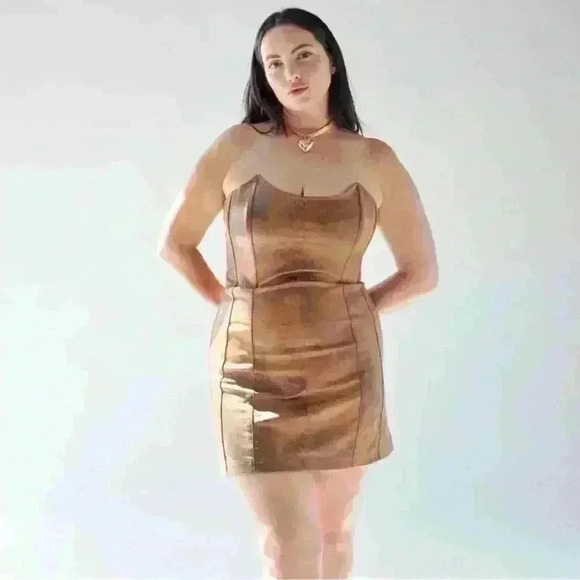 URBAN OUTFITTERS Gemini Faux Suede Corset Mini Dress - Picture 1 of 11